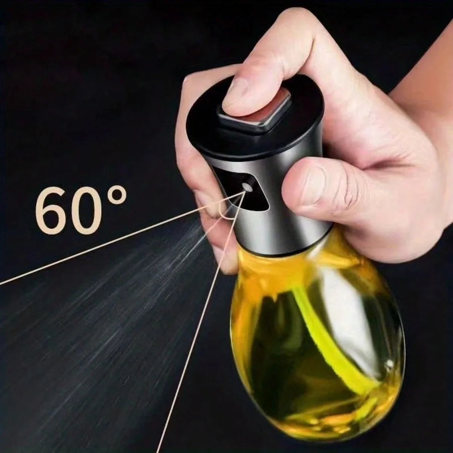 Stainless Steel Oil Sprayer — 200ml Glass Bottle