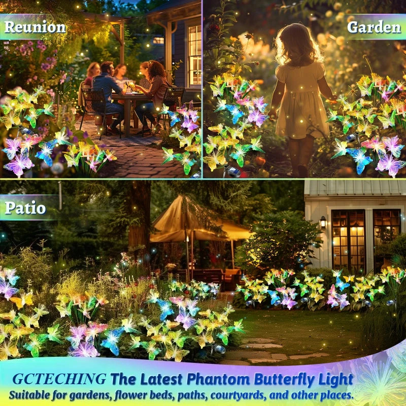 Solar Butterfly Lights — 6 LED Garden String Lights for Outdoor Decoration