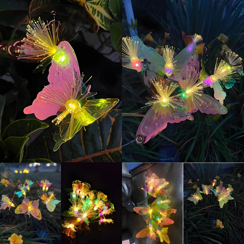 Solar Butterfly Lights — 6 LED Garden String Lights for Outdoor Decoration